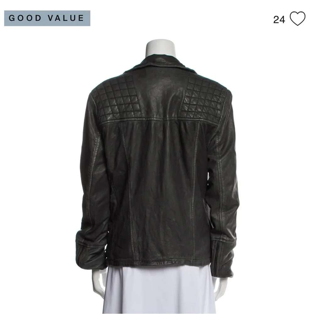 All Saints Black Leather Jacket - Picture 9 of 10